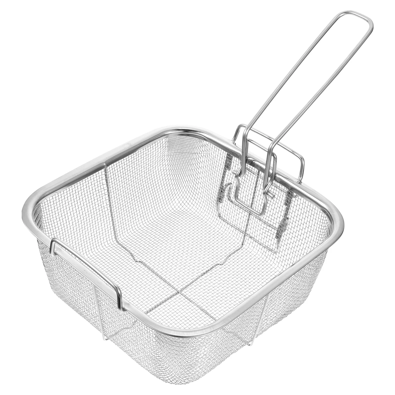 Square Frying Sink Strainer Deep Fryer Tool Round Serving Strainer Stainless Steel Food Fried