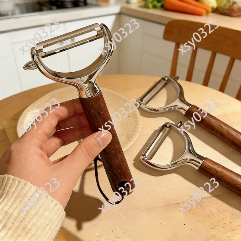 Multi-purpose Peeling Knife Walnut Wood Handheld Peeler for Daily Fruit Vegetable Peeling