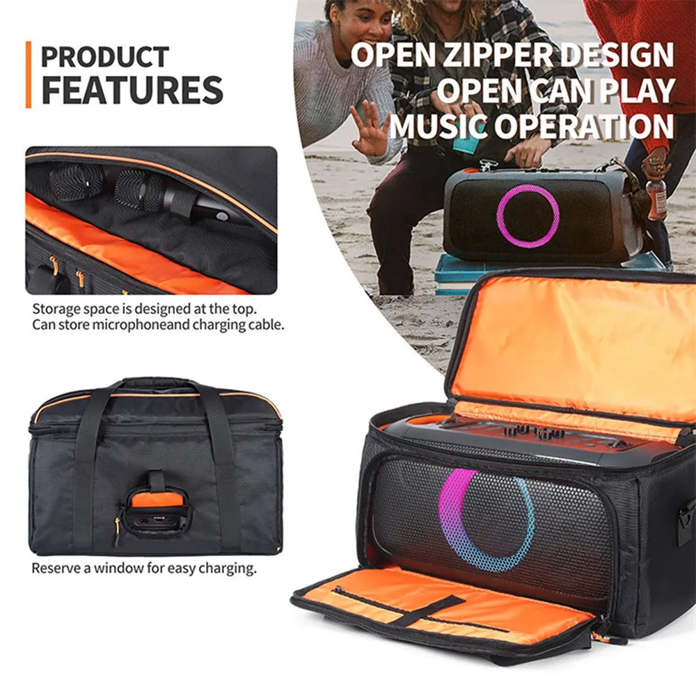 Waterproof Speaker Bag Large Capacity Foldable Protection Speaker Storage Bag for JBL Partybox ON-THE-GO Carrying Case Handbag