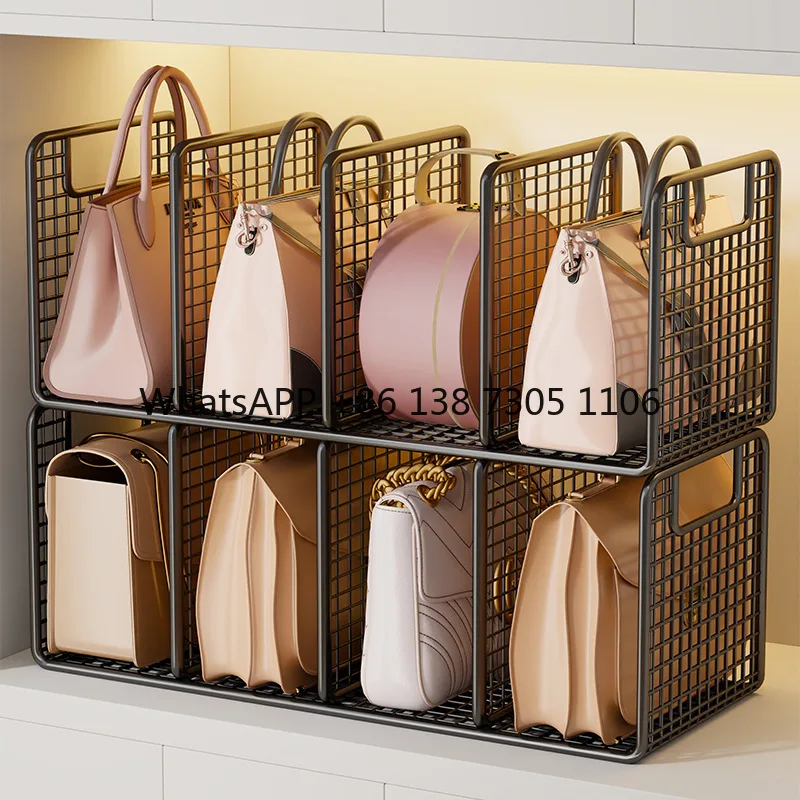 

Органайзер для сумок в шкаф, многоуровневая полка-разделитель для хранения сумок, коробка для хранения вещей в общежитии