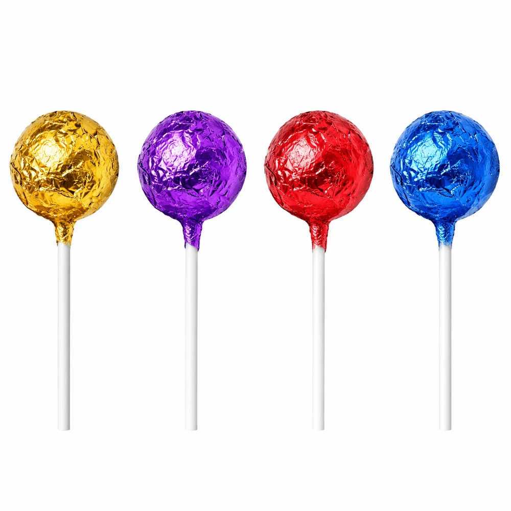 100pcs Practical Glossy Surface Foil Candy Wrappers Pre-Cut Aluminum Foil Chocolate Wrappers Candy Wrappers Kitchen Cooking