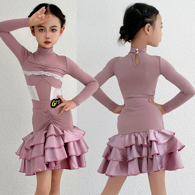 

Костюм для латинских танцев самбы, танго, платье для танцев сальсы для девочек, танцевальные платья для девочек, бальное платье, стандартное детское платье для латинских танцев