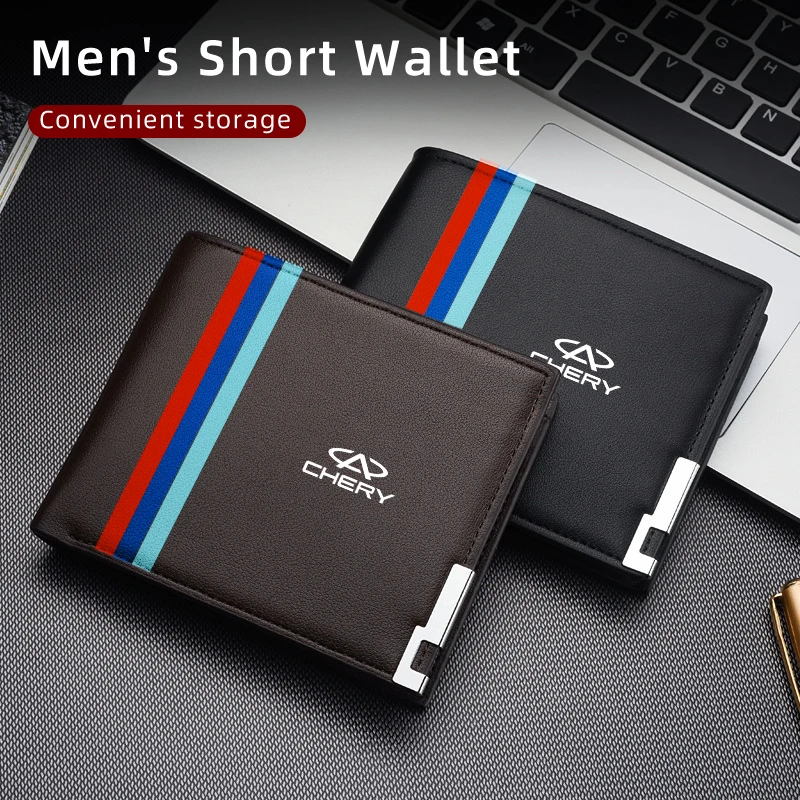 Cartera de cuero para hombre para coche, bolsa de almacenamiento para tarjetas y billetes para vehículos motorizados, para Chery Tiggo 5 2 3 7 PRO 8 5X IQ QQ Fulwin Face Arrizo A1 A3