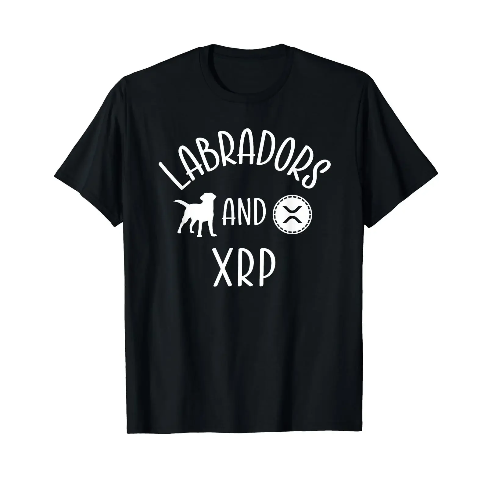 Labradors and XRP Crypto Merchandise T Shirt black vintage Washed fashion Stretched designer clothes Top For Everyday Wear