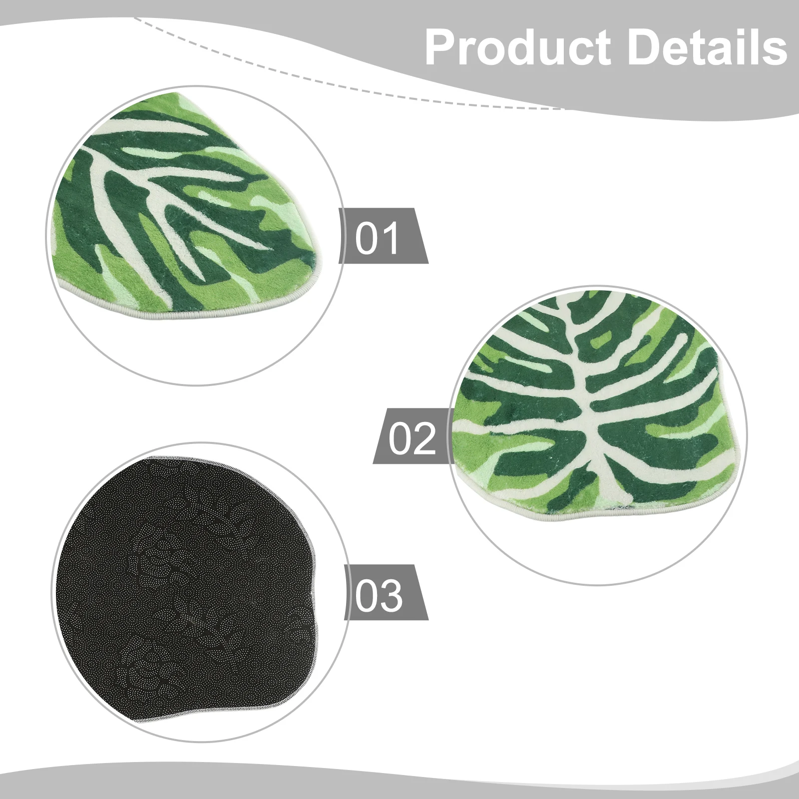 

Everyday Use Green Leaf Carpet Decorative Bathroom Mat Soft Mat 40 X 60 Cm Size Charming Leaf Pattern Soft Microfiber Material