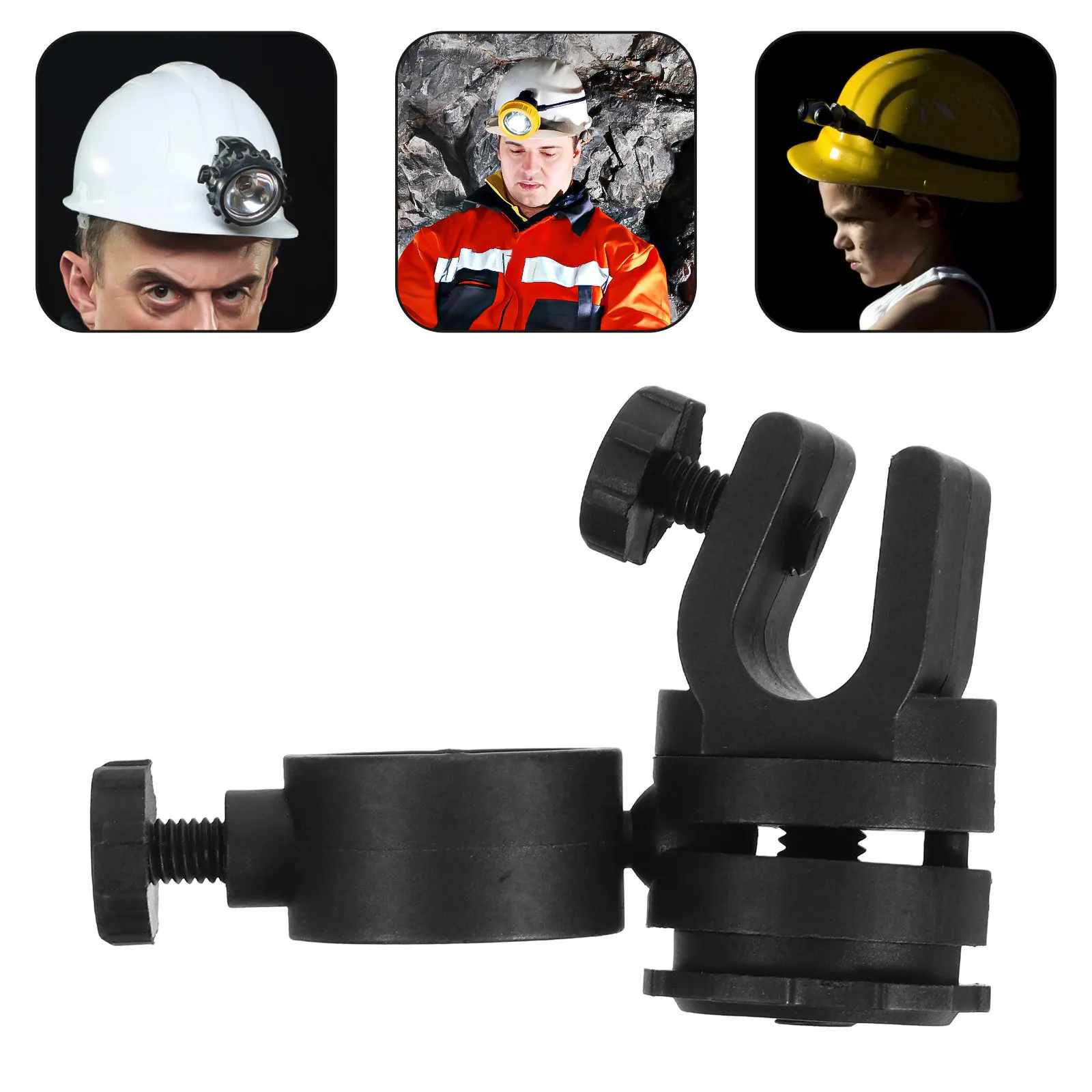Headlamp Mount Bracket Hard Hat Clip Sturdy Plastic Material Adjustable Angle Reliable Light Source for Construction Helmets