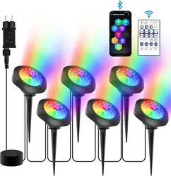 Pond Light LED RGB IP68 Waterproof Pool Underwater Lighting for Garden Aquarium Tank Lawn Fountain Lamp with Remote Control