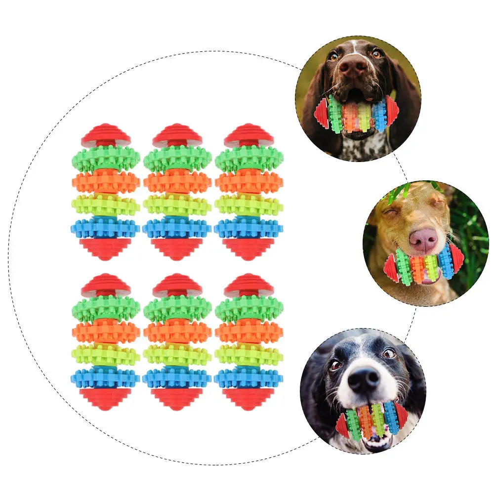 

6Pcs Dog Chew Pet Plaything Teething Swivel Ring Biting Training Teeth Cleaning Stress Relief for Large Medium Small Dogs
