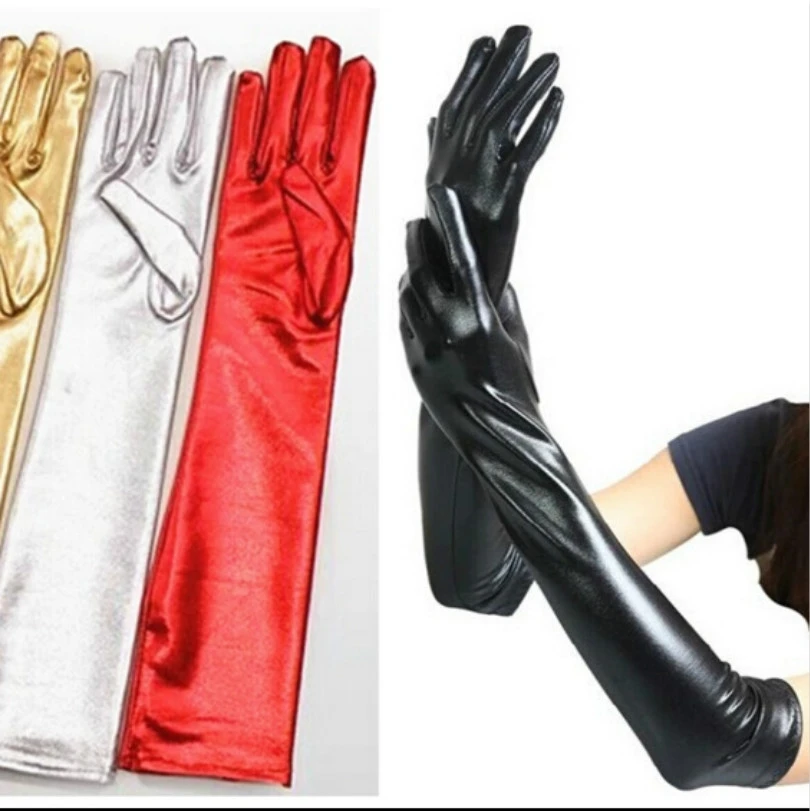 

Patent Leather Glove Tight Gloves Sexy Temptation Coating Performance Performance Dance Wedding Dance Gloves