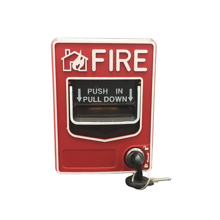 9-28VDC fire alarm system Conventional Manual Call Point button station Fire Push In Pull Down Emergency Alarm