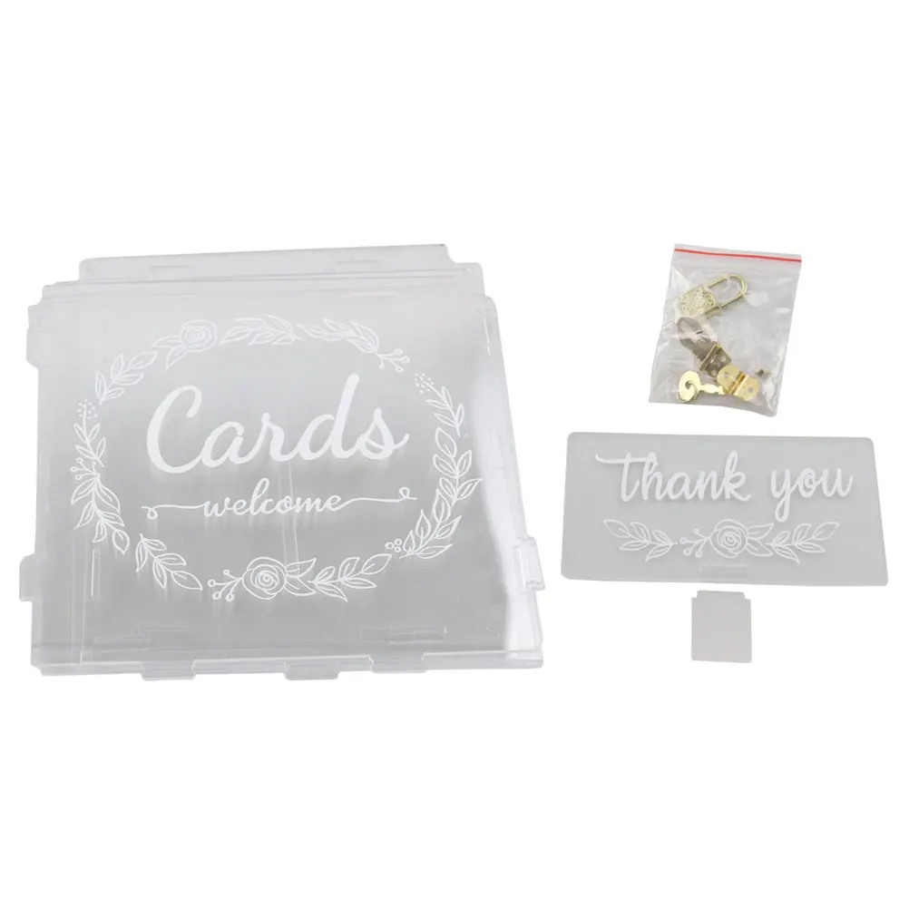 Wedding Acrylic Clear Clear Card Box with Lock for Party Bride Wedding Card Box With Lock Keepsake Photos Gifts