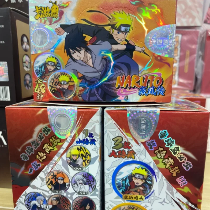 KAYOU Blind Box Ninja Crisis Tinplate Badge Regular Series Uzumaki Naruto Uchiha Sasuke Collection Cartoon Children's Gift