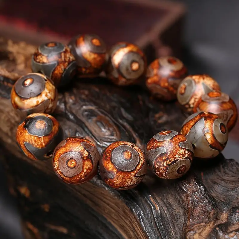 

Tibetan Buddhism Dzi Beads Bracelet Men Women Pulsera Fengshui Weathered Old Agate Beads Elastic Beaded Bracelets Bangle