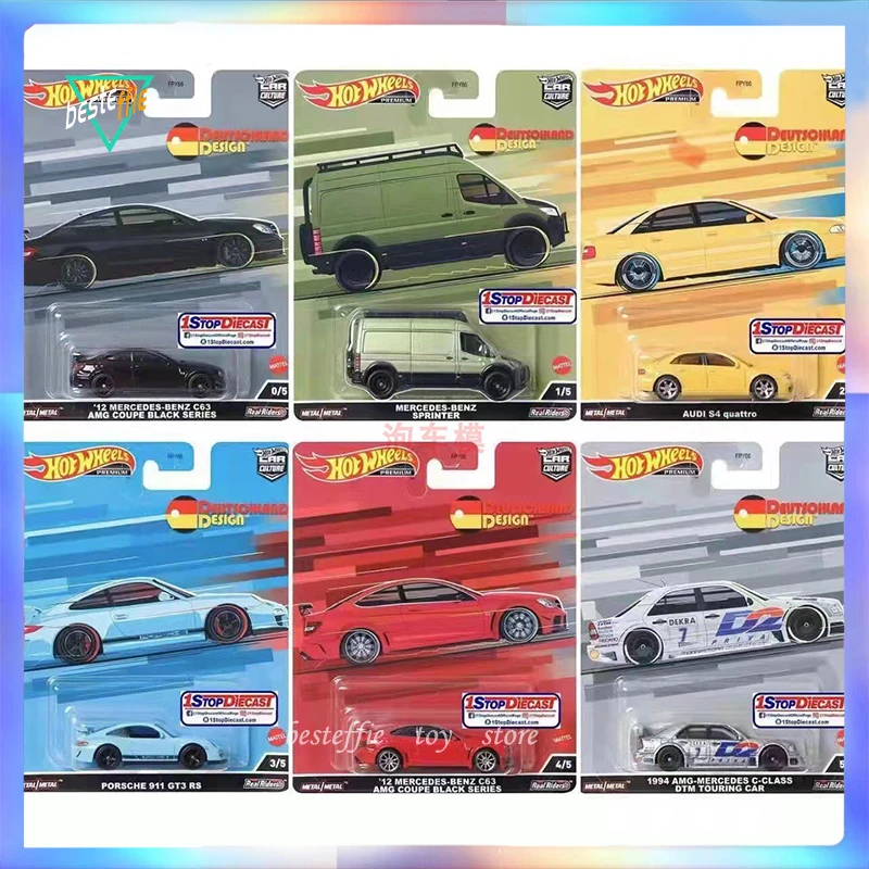 Hot Wheels Deutschland Design Series Car Model Original Alloy Mercedes Ben C6 Audi S4 Cars Model Room Ornament Boy Birthday Gift