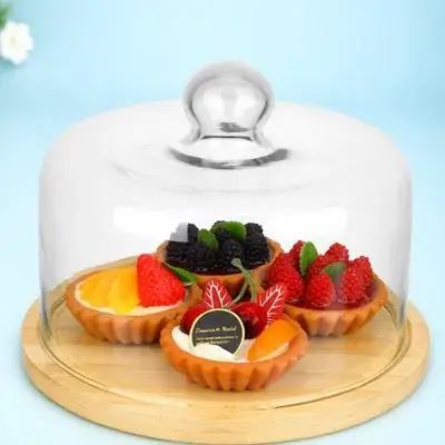 حامل عرض الكيك الأنيق مع غطاء قبة حفظ طازج غطاء حماية للحلويات والكب كيك والمعجنات طبق تقديم الحفلات #6