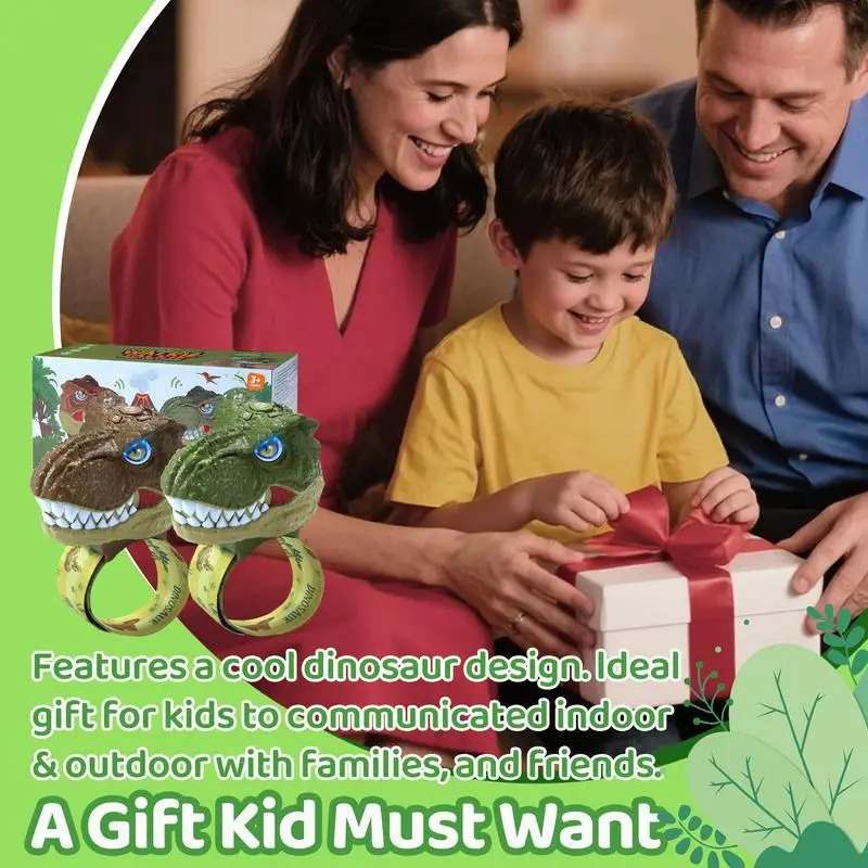1 زوج الكرتون ديناصور رئيس اسلكية تخاطب الاطفال لعبة جهاز الاتصالات داخلي متعة في الهواء الطلق اللعب الأسرة الاتصالات التفاعلية