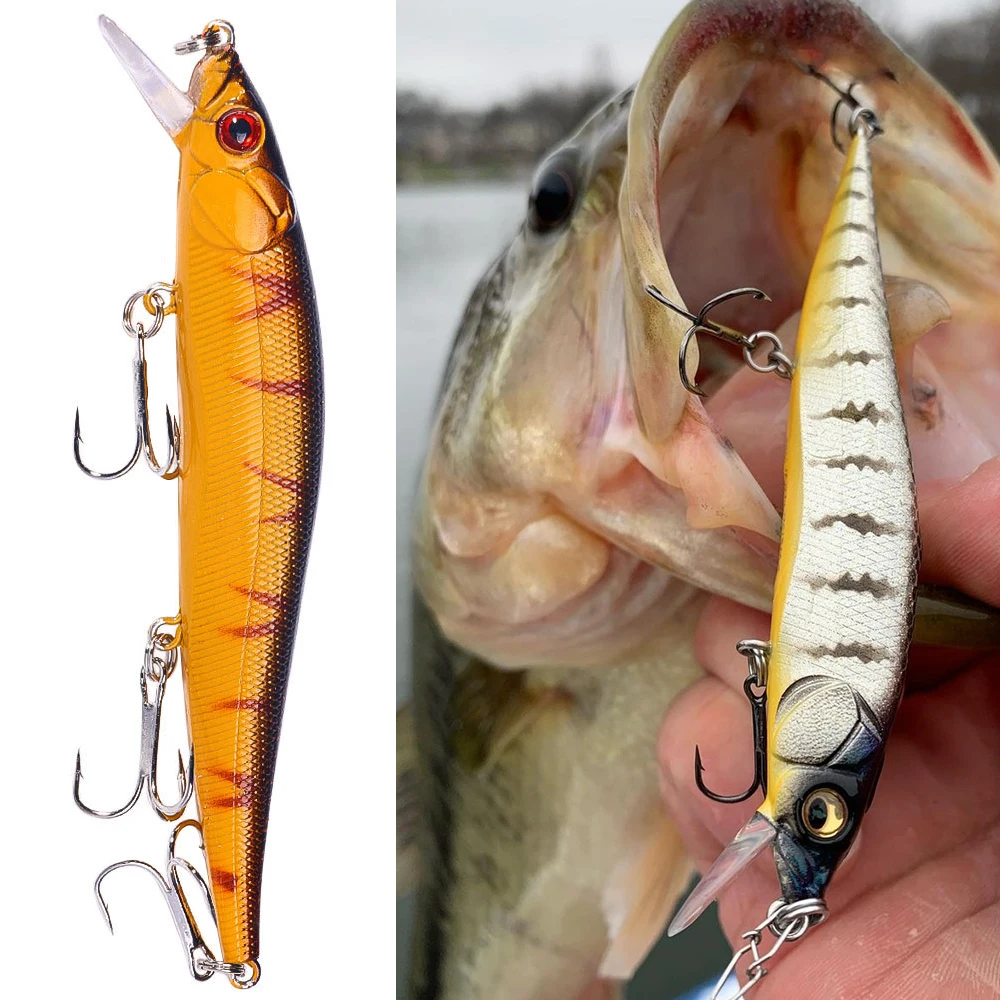 12cm 13.6g Minnow Lure Jerkbait Version 110 Crankbait Shadow Minnow Artificial Hard Bait Smallmouth Fishing Tackle Brochet