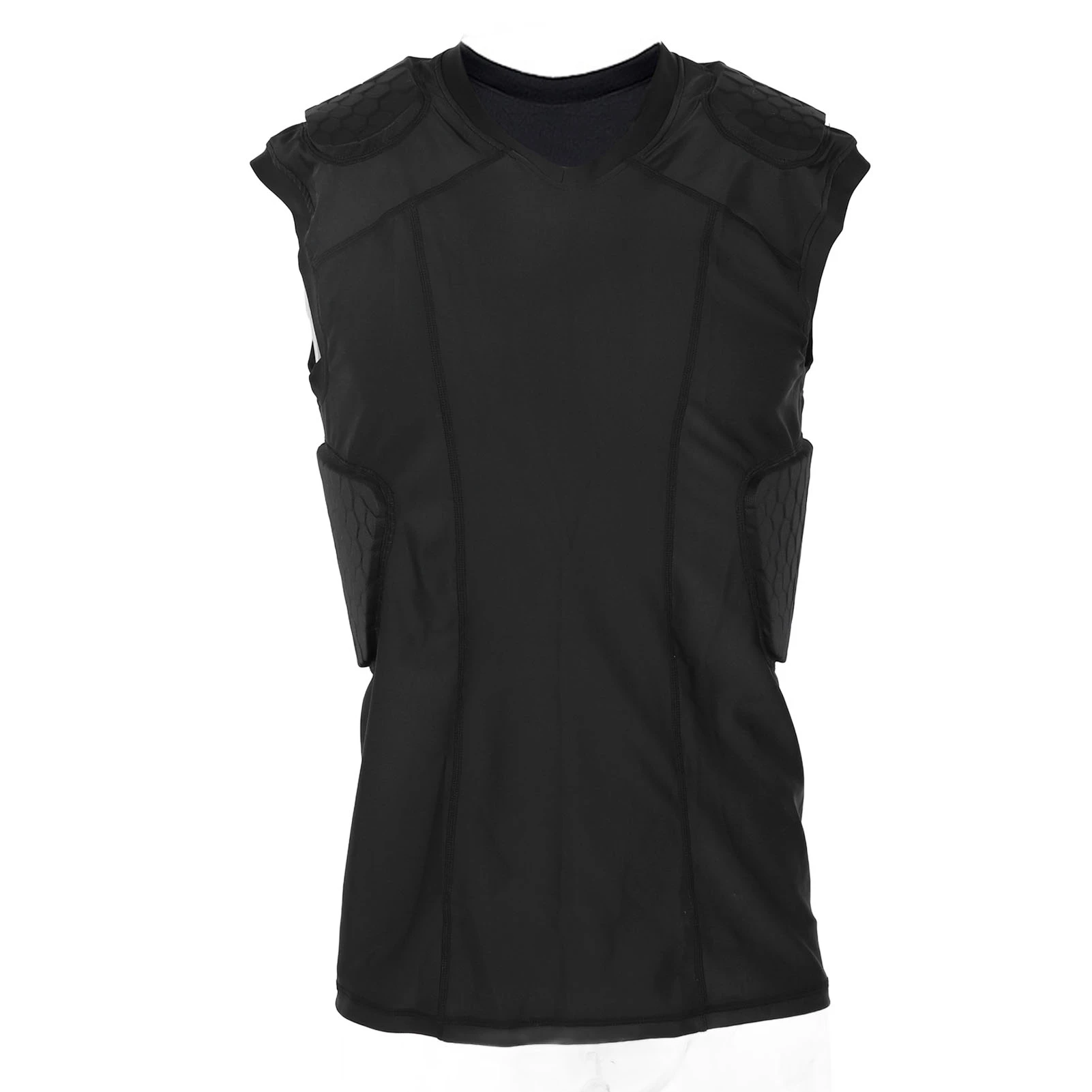 Youth Padded Compression Vest Quick Drying Collision Resistant Sleeveless Padded Chest Rib Protector Shirt Vest