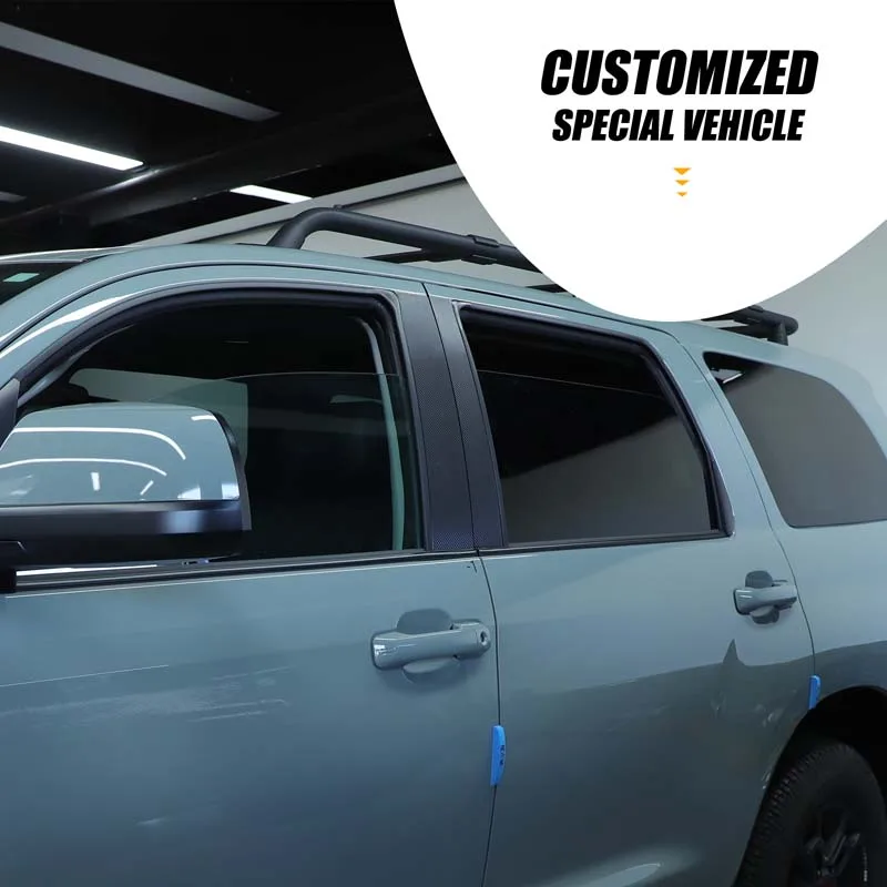 For Toyota Tacoma Toyota Sequoia 2007-2021 Carbon Fiber Sticker Window Door Column BC Pillar Post Cover Modification Accessories