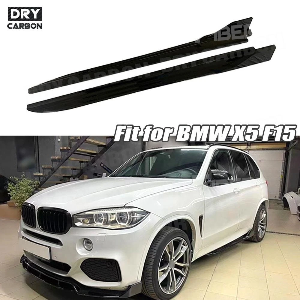 

Car Accessories Carbon Fiber Side Skirts Extensions Lip Apron for BMW X5 F15 M Sport 2015 2016 2017 2018 ABS Glossy