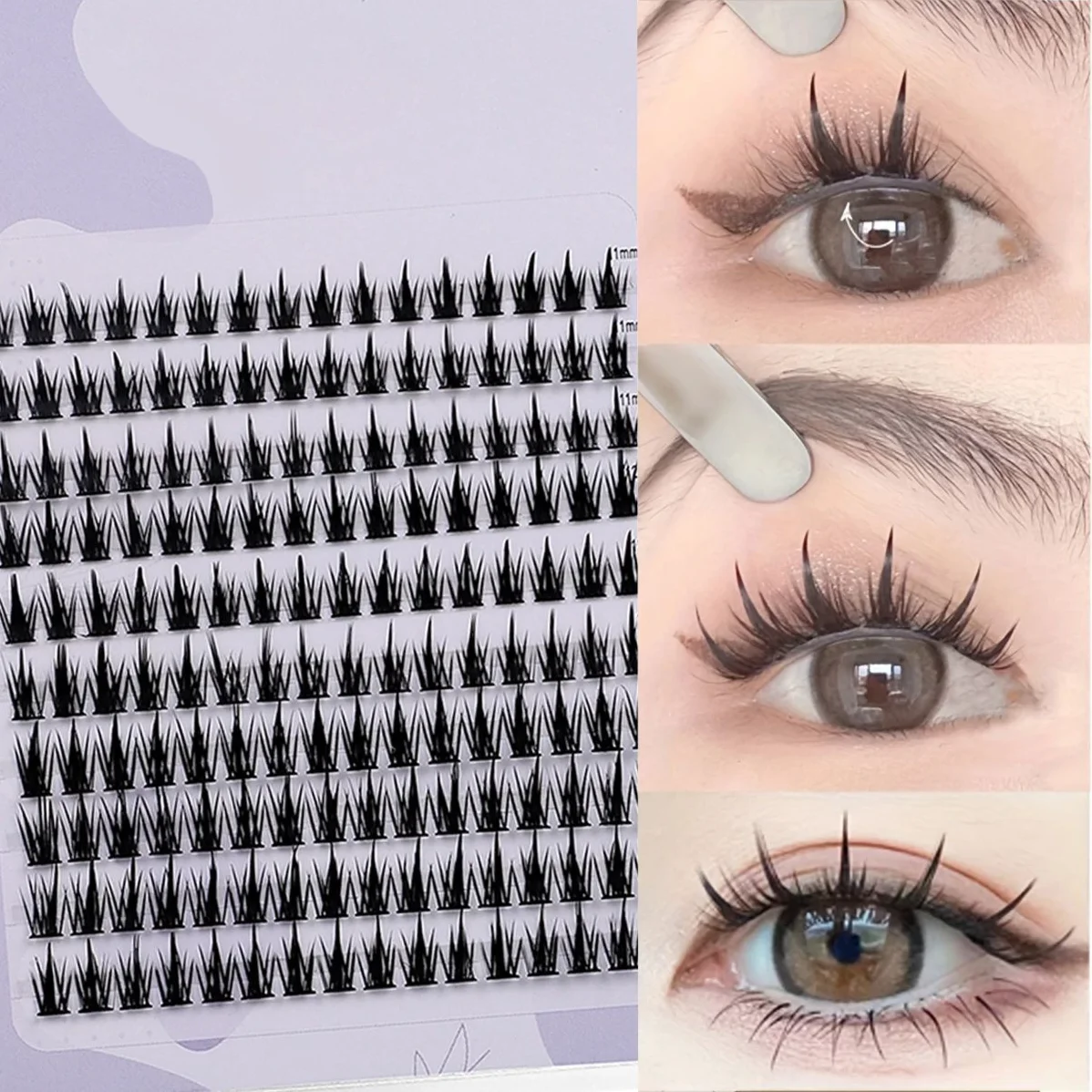 MJ 160 Rows Cluster Lashes Faux Mink Eyelashes Cluster Natural Eyelash Extension 3D Russia Strip Individual Eyelashes Cluster