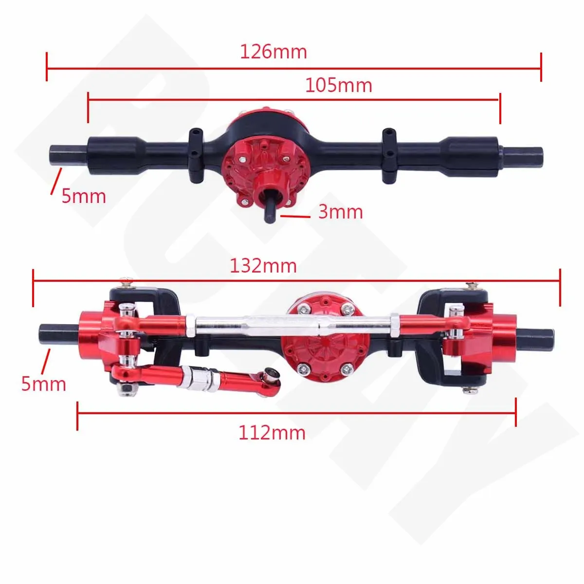 WPL Metal Gear Axle Front & Rear Bridge Axle for 1/16 C14 C24 C34 C44 B14 B24  4WD RC Truck Car Upgrade Parts