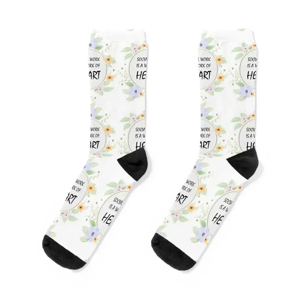 

Social Work Is A Work Of Heart Socks designer Stockings man kids crazy Women Socks Men's