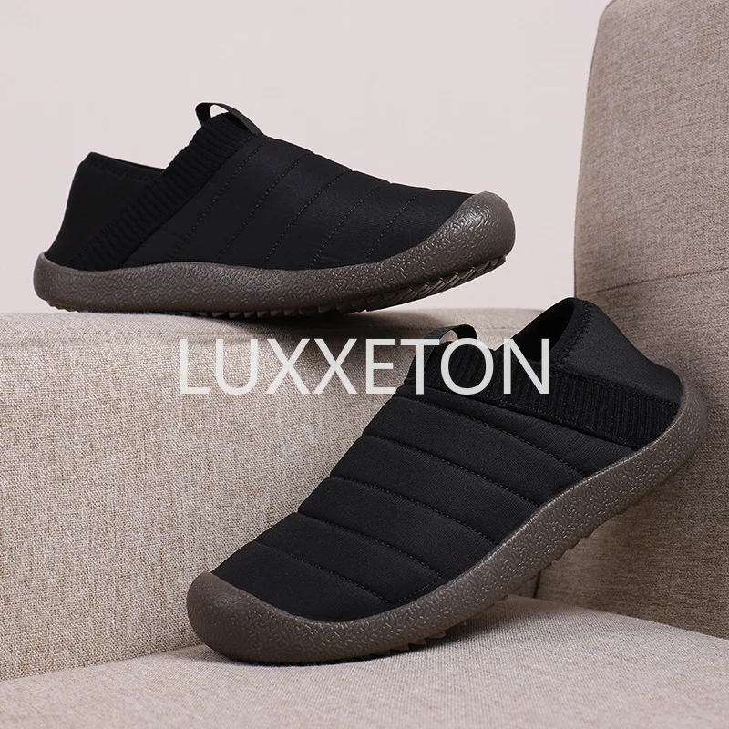 Men's Cotton Slippers Winter Fashion Waterproof and Warm Home Fury Bedroom Non slip Indoor Leisure Comfortable Cotton Slippers