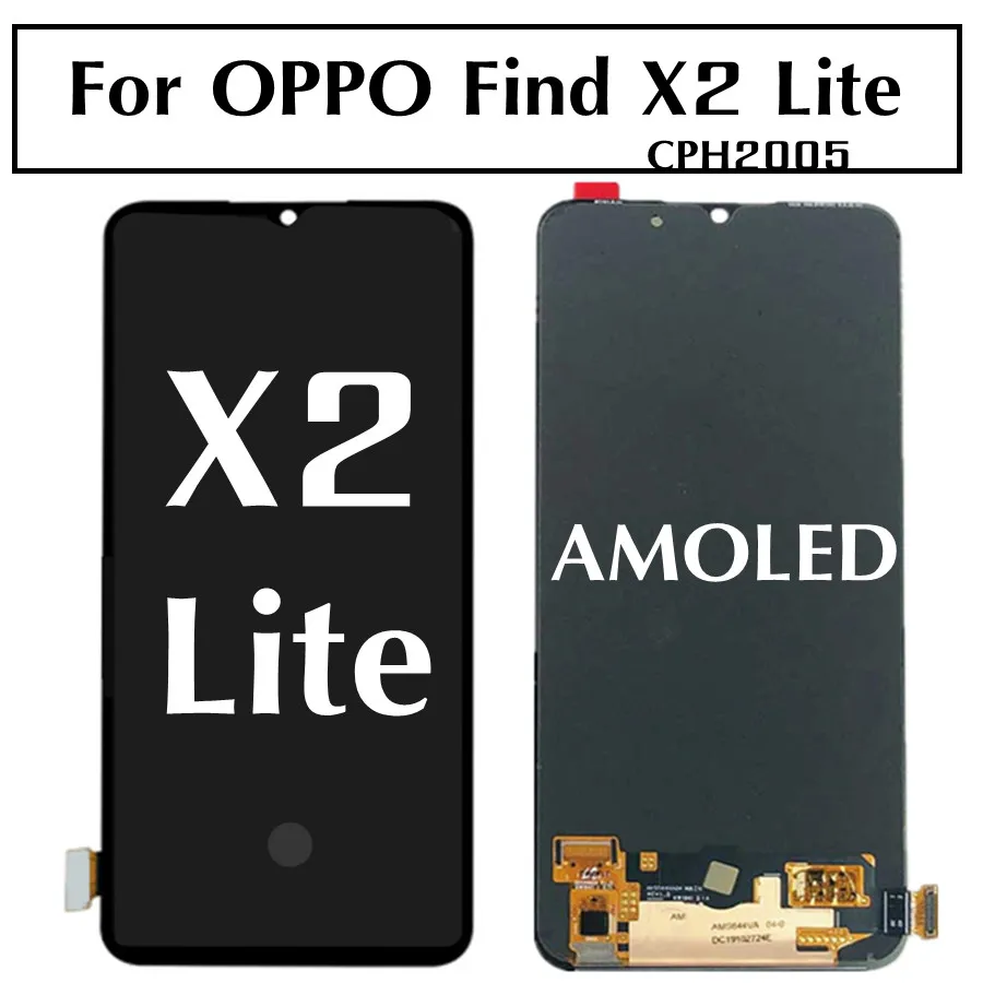 6.4  AMOLED For Oppo Find X2 Lite LCD Display Touch Screen Digitizer Assembly For OPPO CPH2005 lcd find X2 Lite 5G Global