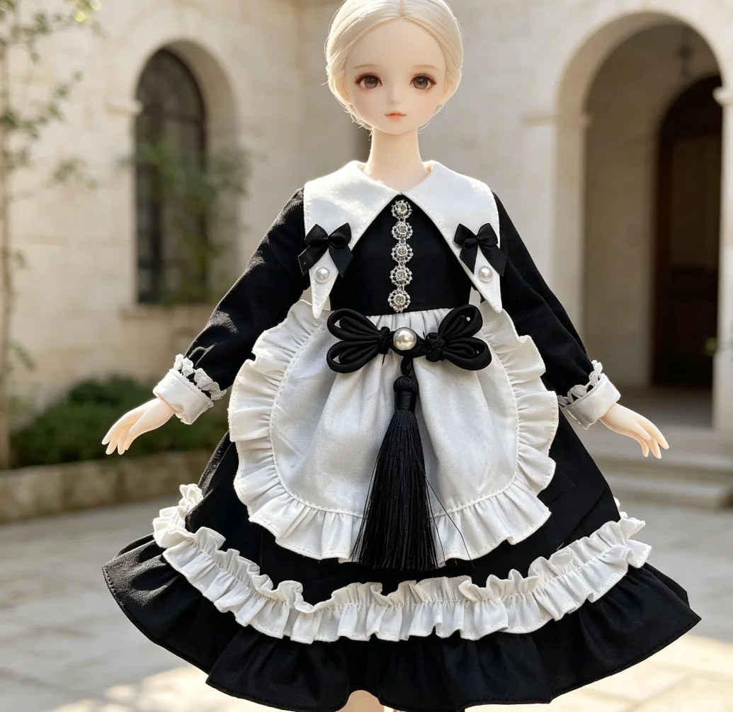 1/3 doll clothes blythe doll accessories servant's uniform , 1 6 scale dolls accessories doll skirt free shipping