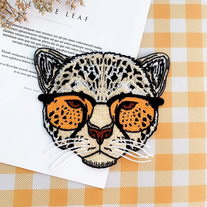 Tiger Embroidery Cloth Sticker, Leopard Patch, Back Patch, Cartoon Animal Badge, Sewing Supplies, Clothing Accessories