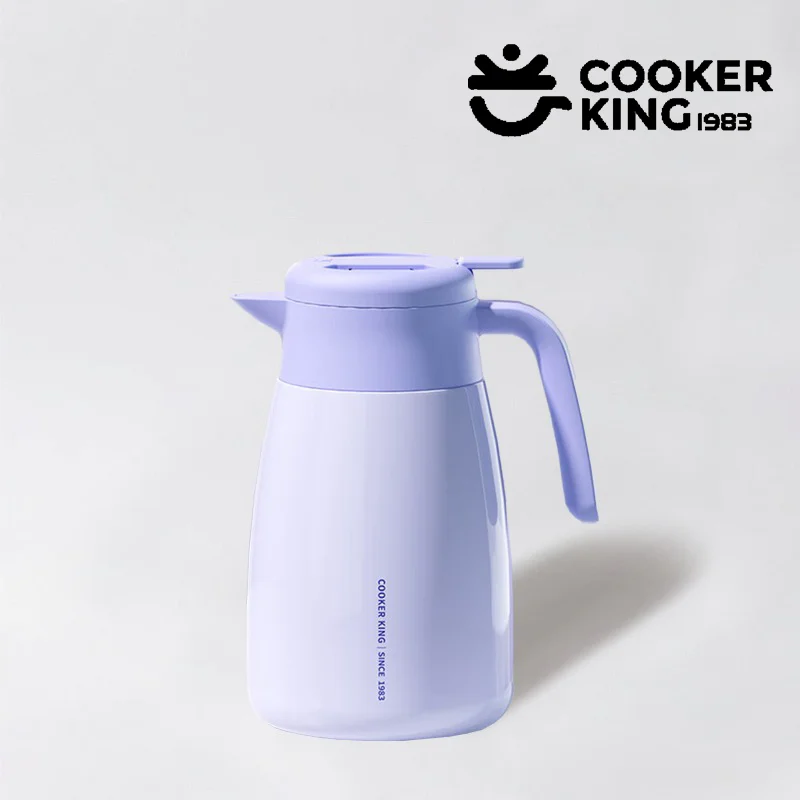 

COOKER KING 1.5/2L Insulated Coffee Pot 316/304 Stainless Steel+PP Large Capacity Hot Water Kettle Thermos Home&Outdoor Travel