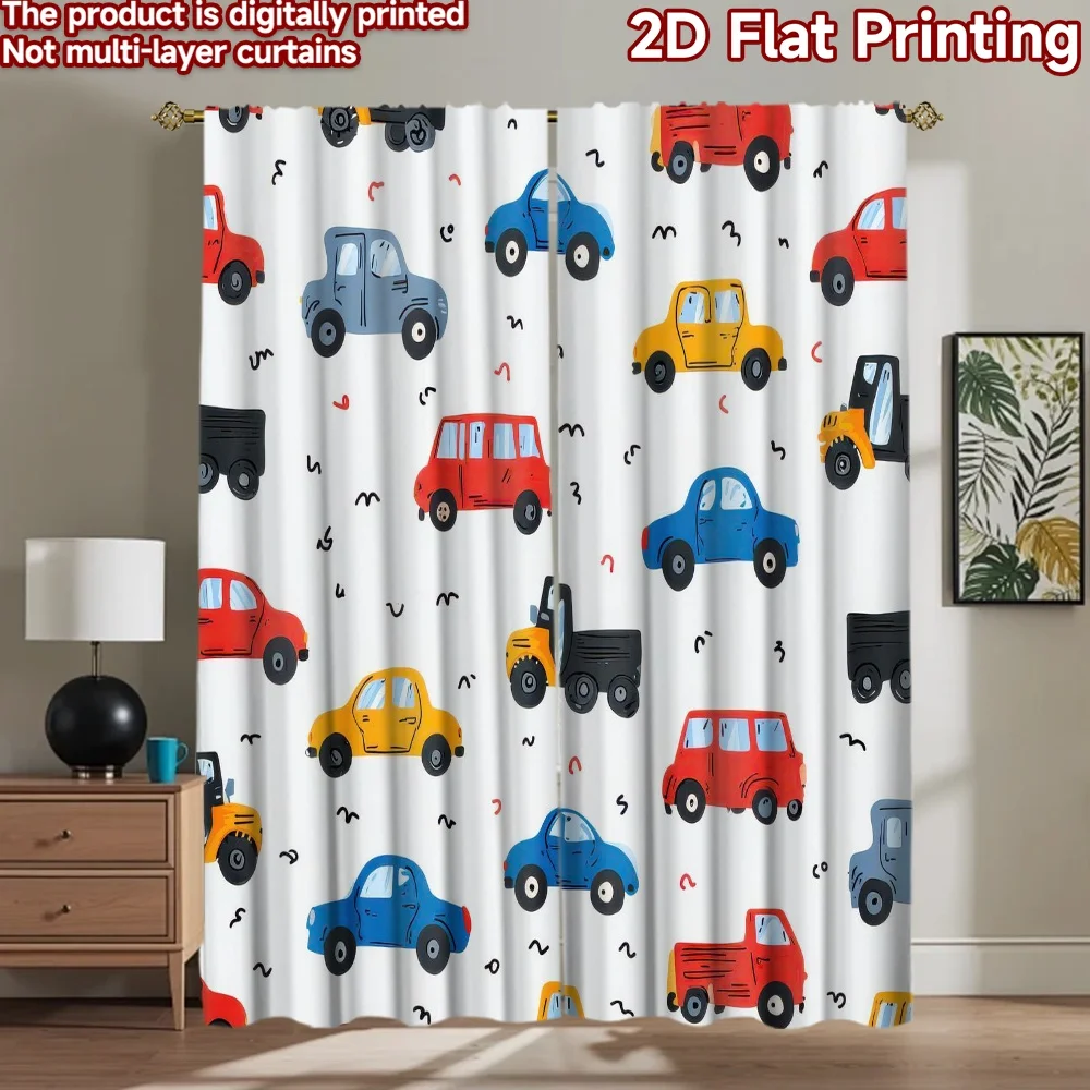 

1pc 2D flat Photography Backdrop Popular Background cloth Colorful Coon Cars 100% Polyester Family Party Decoration Perfect for