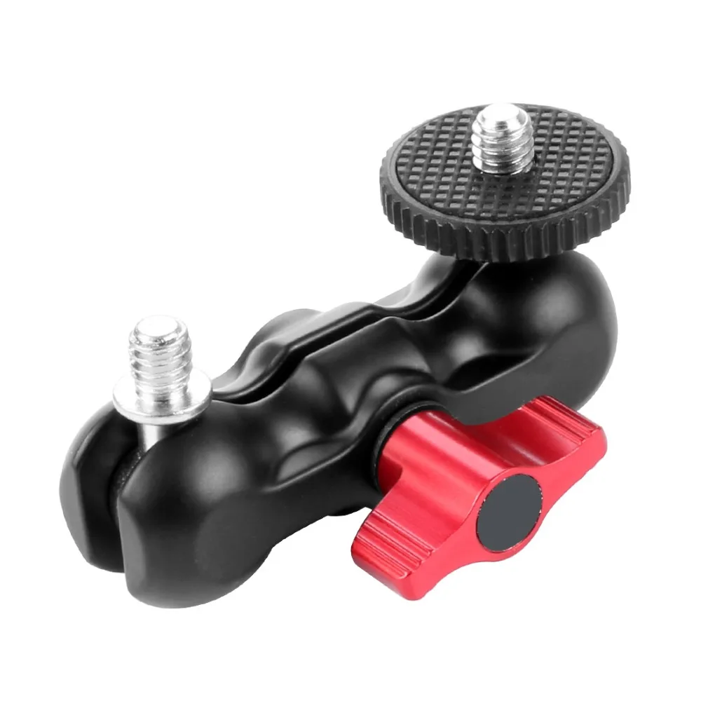 Universeller magischer Arm mit kleiner Kugelkopf-Monitor halterung Doppel 1/4 "Schraube für Sony Canon Kamera Zubehör Stativ Telefon clip – Detail 4