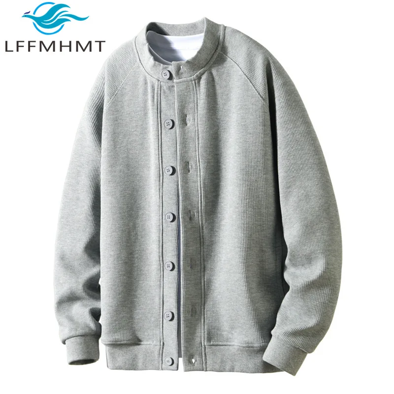 

Z9027 Men's Long-Sleeved Casual Sweatshirt Spring Autumn Simple Basic Open-Front Hoodie Relaxed Style Leisure Coats
