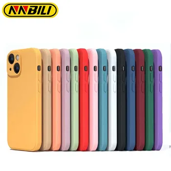 Original Square Liquid Silicone Phone Case For iPhone 15 14 13 11 12 Pro Max Mini X XS 7 8 Plus SE 2020 Shockproof Back Cover