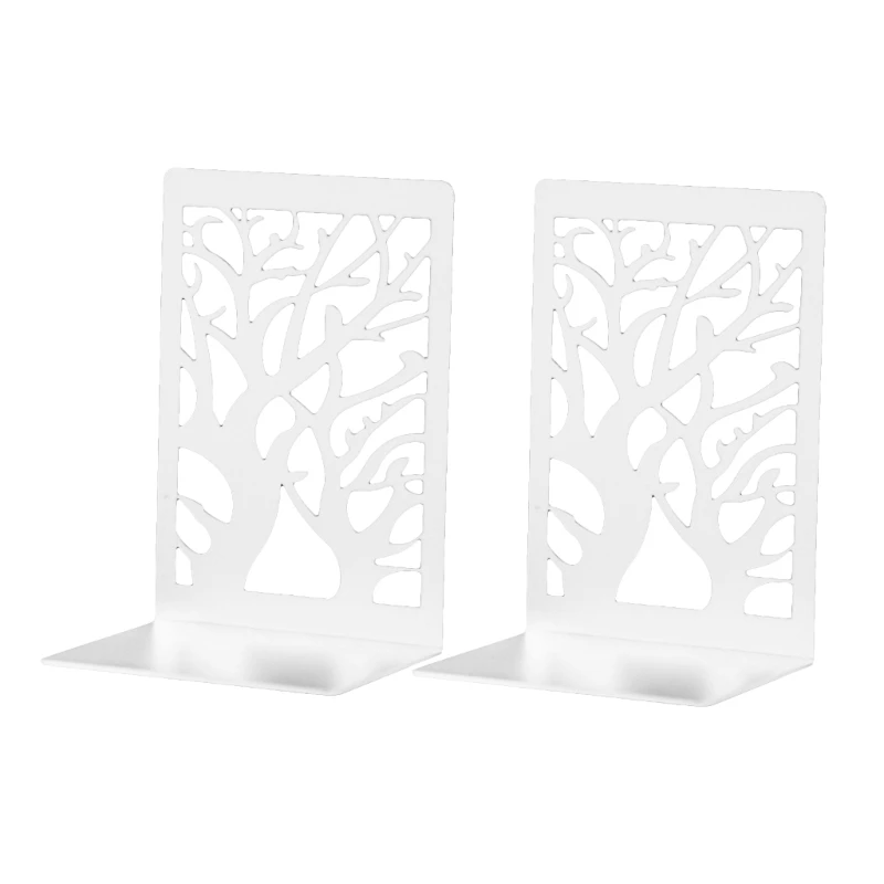 Book Ends for Shelves, Decorative Book Shelf Holder, 2 Pairs, Non Skid Book Stoppers QXNF