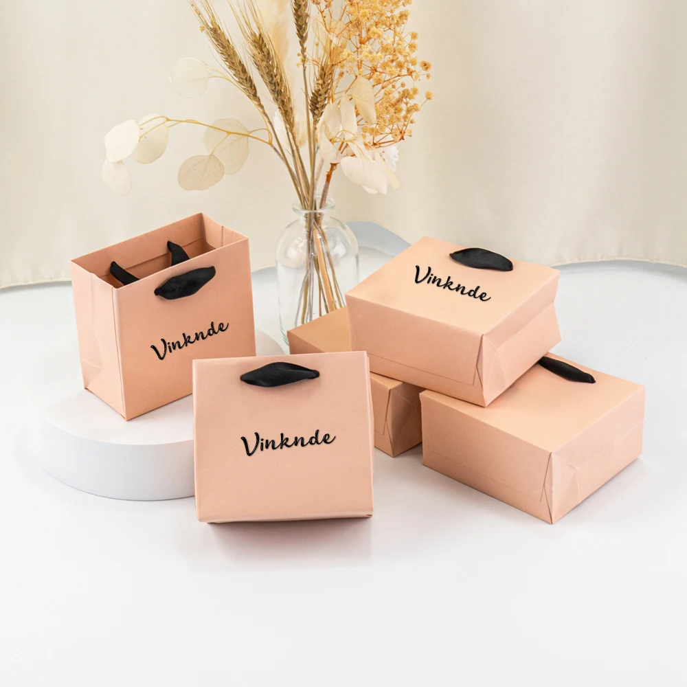 Mini Mała Torebka Kraft na Biżuterię 12x11x6cm Opakowanie Prezentowe na Festiwal Bogini Kwiat Naszyjnik Wisiorek Etui do Przechowywania