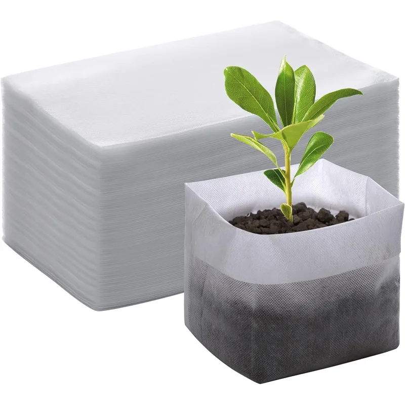 100Pcs Biodegradable Nursery Bag Plant Grow Bags Non-woven Fabric Flower Pots For Seeds  Home Garden Accessories Tools