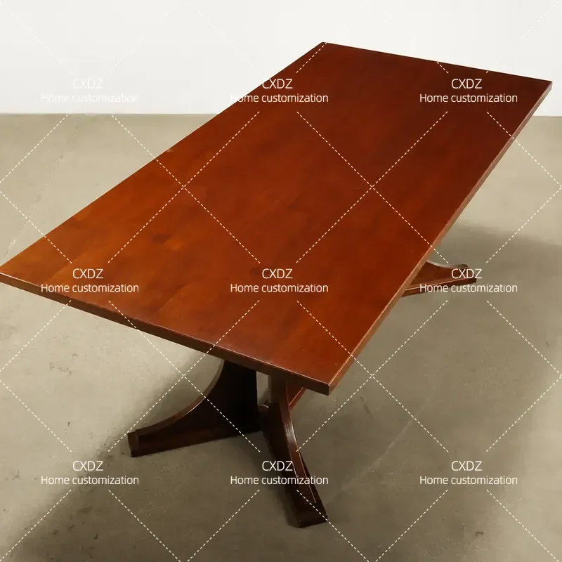 Medieval Style Solid Wood Geometric Dining Table Minimalist Modern Log Furniture for Home and Bed and Breakfast