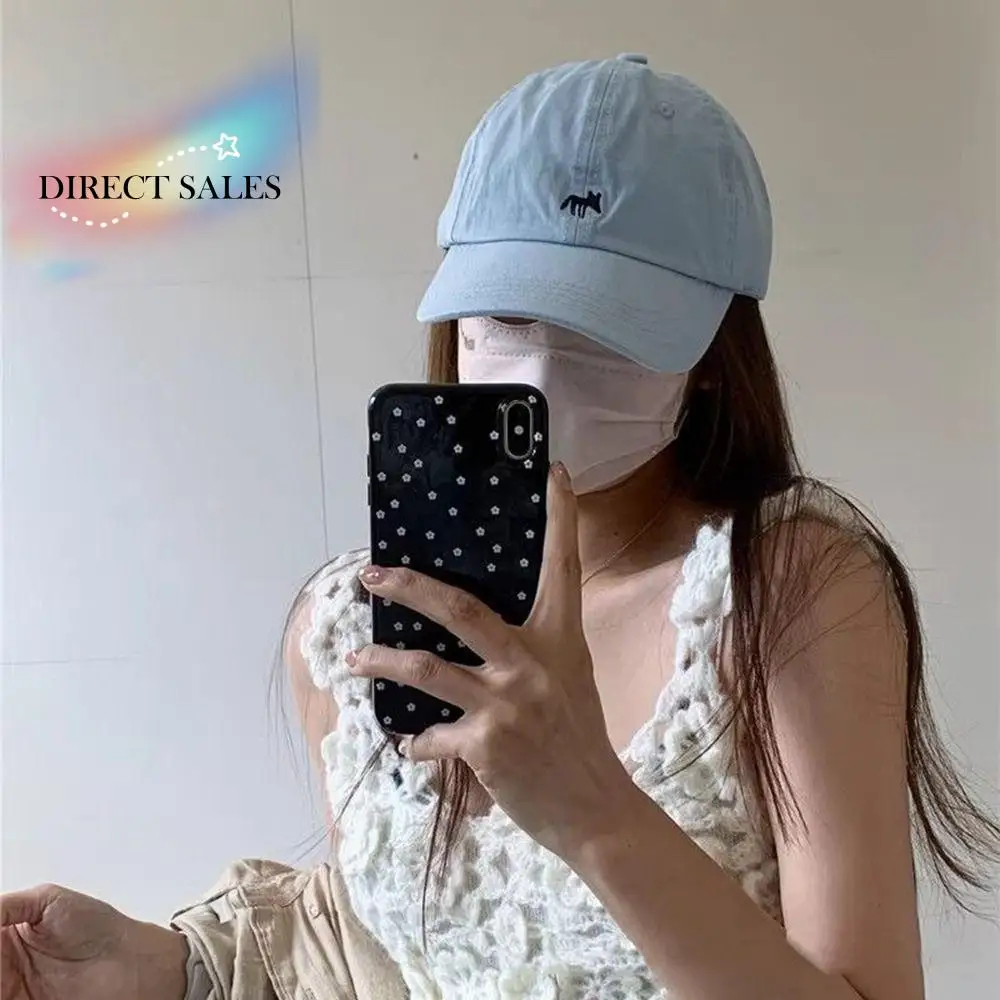 

Simple Embroidered Embroidery Baseball Cap Animals Peaked Cap Canvas Baseball Hat Sun Cap Sunscreen Hat Sun Hat Girl