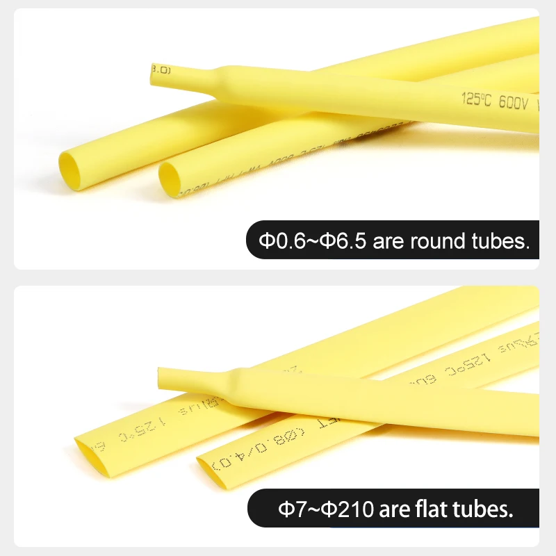 1-25M Geel 2:1 Krimpkous Dia 0.6mm ~ 80mm Polyolefine PE DIY Kabel Reparatie Krimpkous Case Mouw Draad Schede Wrap