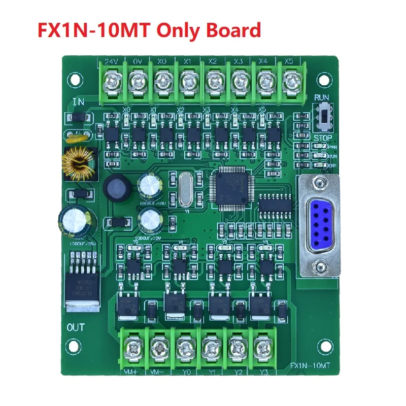 FX1N-10MR/10MT PLC Board With Shell Download Cable 6 In 4 Out Relay Transistor Output DC24V Power Supply Logic Control Module