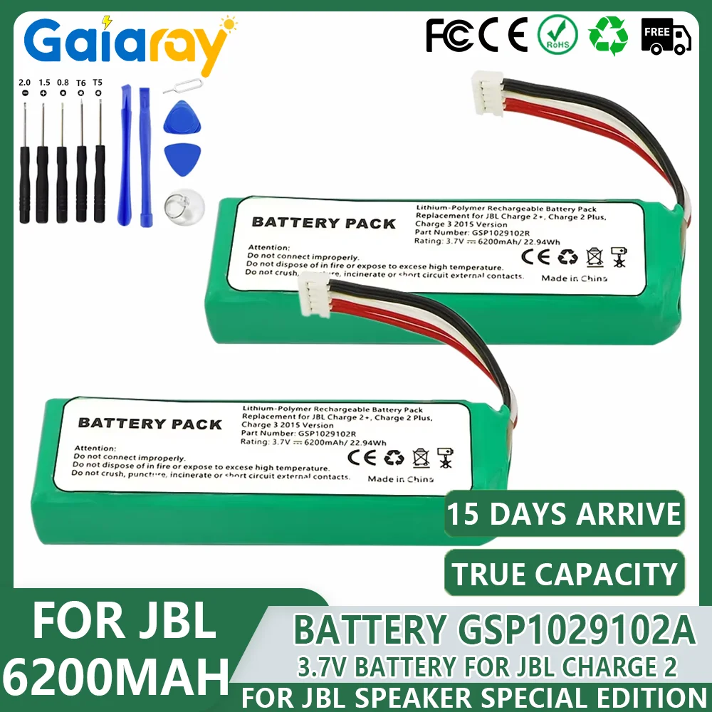 3.7v Battery For JBL Charge 2 6200mAh Rechargeable Batteries GSP1029102A For JBL Speaker Special Edition Lithium Battery Pack
