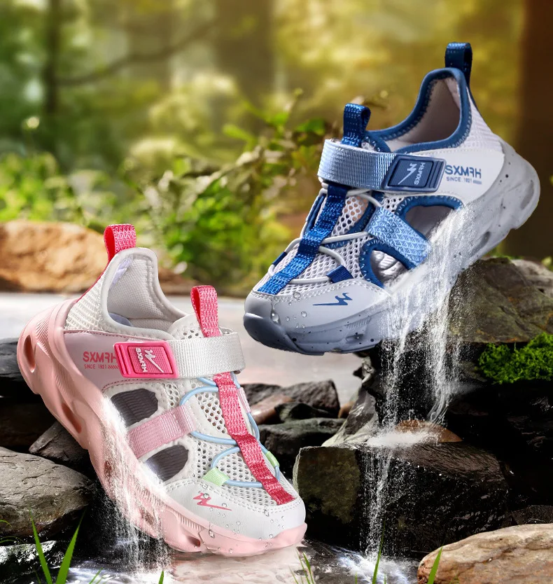 Boys Girls Sport Sandals Kids Water Shoes Big Child TeenagerMesh Sneakers Lightweight Beach Swimming Sandals 2026 Summer 27-40