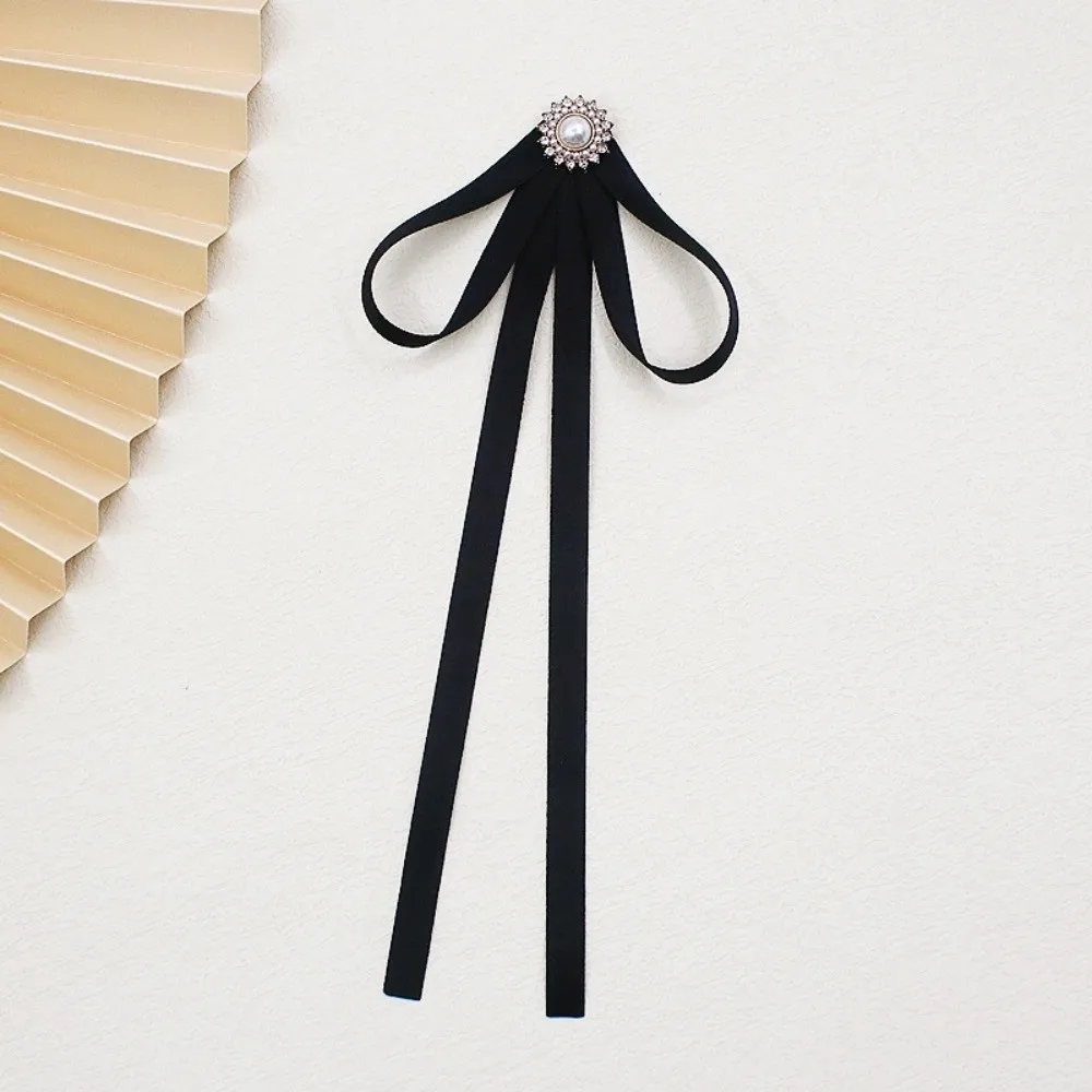 빈티지 모조 진주 JK 나비 넥타이 비즈니스 은행 리본 브로치 라인 석 성능 넥타이 JK 유니폼