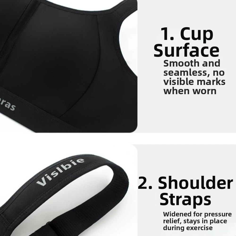 Seamless Design Sports Bra Anti-Sagging Rabbit Ear Cups Seamless Bra Adjustable Support Breathable Fabric Shockproof Bra