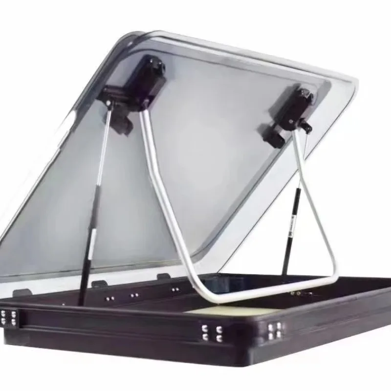 

Chinese Factory High Quality Aluminum Alloy RV Skylight With LED Lights For Camper Roof Ventilation 800*500mm