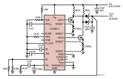 LTC3862 LTC3862EFE-1 LTC3862IFE-1 LTC3862HFE-1 - Multi-Phase Current Mode Step-Up DC/DC Controller