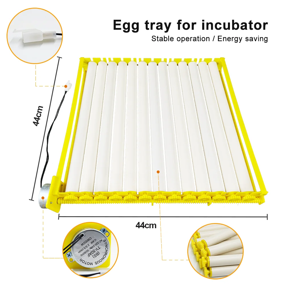 Eggs Incubator Automatic Turning Tray with Motor Farm Poultry Hatching Device for 56 Chicken Eggs, or 156 Quail Eggs